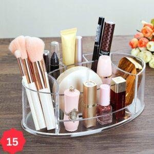 منظم مكياج أكريليك شفاف.