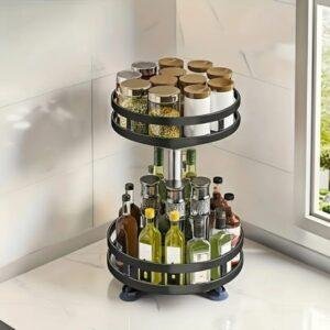 منظم رف توابل دوار طبقتين 360 درجة